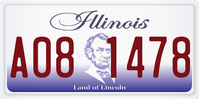 IL license plate A081478