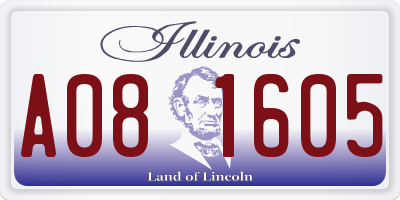 IL license plate A081605