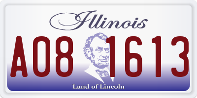 IL license plate A081613