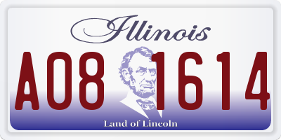 IL license plate A081614