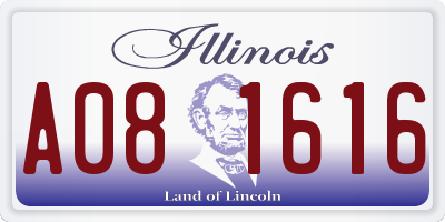 IL license plate A081616