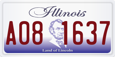 IL license plate A081637