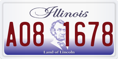IL license plate A081678