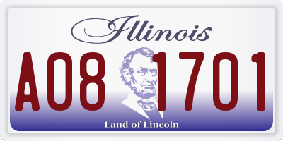 IL license plate A081701