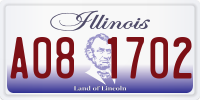 IL license plate A081702