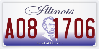 IL license plate A081706