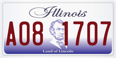 IL license plate A081707