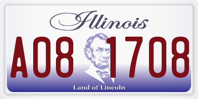 IL license plate A081708