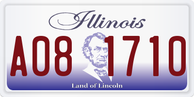 IL license plate A081710