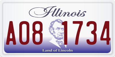 IL license plate A081734