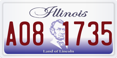 IL license plate A081735