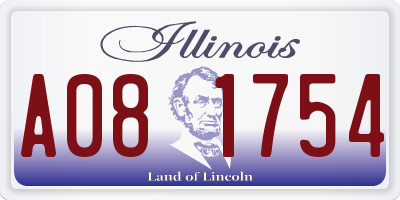 IL license plate A081754