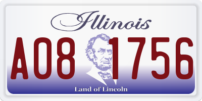 IL license plate A081756