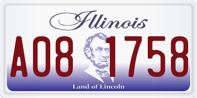 IL license plate A081758