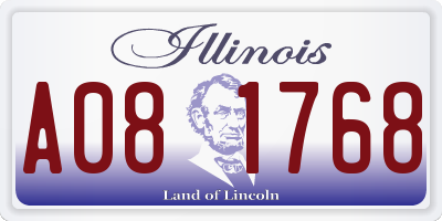 IL license plate A081768