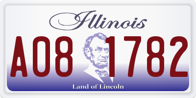 IL license plate A081782