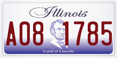 IL license plate A081785