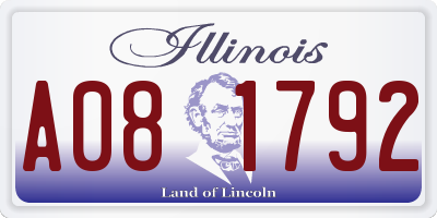 IL license plate A081792