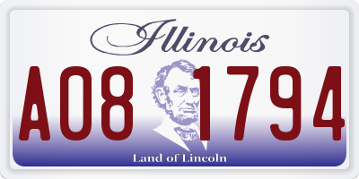 IL license plate A081794