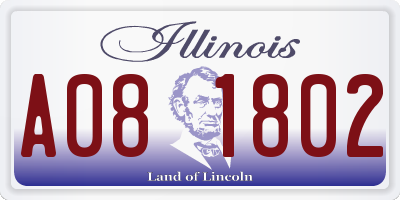 IL license plate A081802