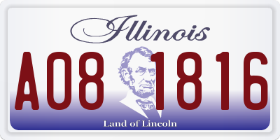 IL license plate A081816