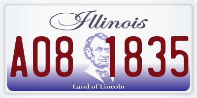 IL license plate A081835
