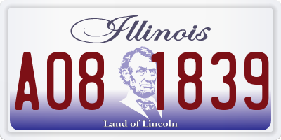 IL license plate A081839