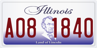IL license plate A081840
