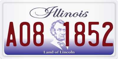 IL license plate A081852
