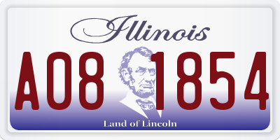 IL license plate A081854