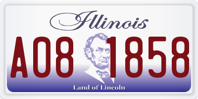 IL license plate A081858