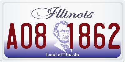 IL license plate A081862