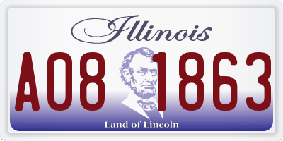 IL license plate A081863