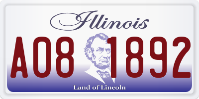 IL license plate A081892