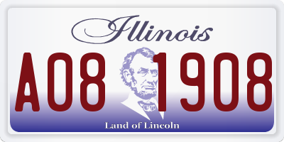 IL license plate A081908