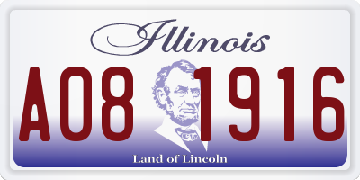 IL license plate A081916