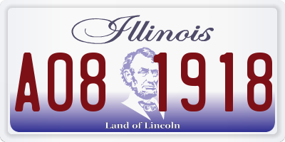 IL license plate A081918