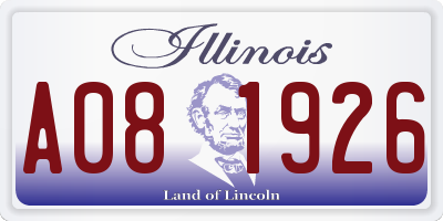 IL license plate A081926