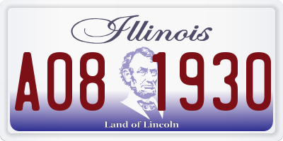 IL license plate A081930