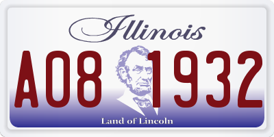 IL license plate A081932