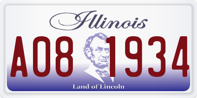 IL license plate A081934