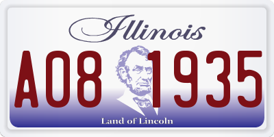 IL license plate A081935