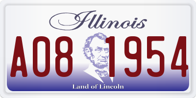 IL license plate A081954