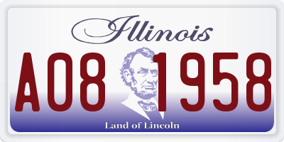IL license plate A081958
