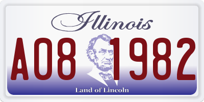IL license plate A081982