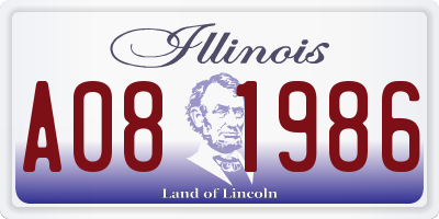 IL license plate A081986