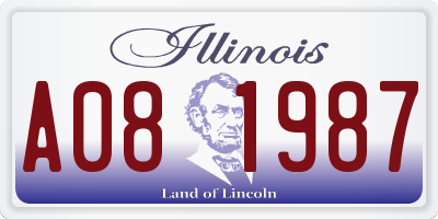IL license plate A081987