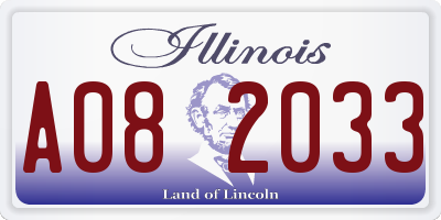 IL license plate A082033