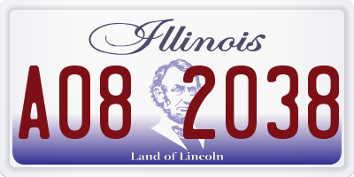 IL license plate A082038