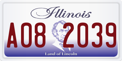 IL license plate A082039